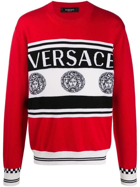 versace red jumper men logo|versace jumper men's sale.